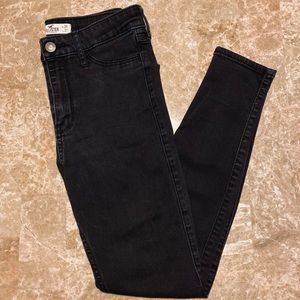 High Waisted Black Skinny Jeans Hollister Size 3S